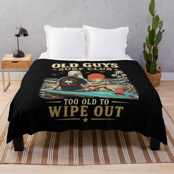 Item preview, Old Guys Surf Club Too Old to Wipe Out Funny Surfing Retro designed and sold by ber-flora.