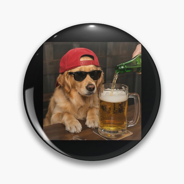 Item preview, Golden Retriever Drinking Beer Funny Meme designed and sold by suhairee-studio.