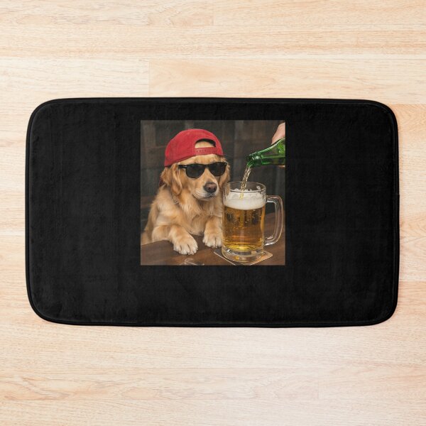 Item preview, Golden Retriever Drinking Beer Funny Meme designed and sold by suhairee-studio.