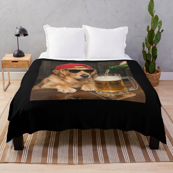Item preview, Golden Retriever Drinking Beer Funny Meme designed and sold by suhairee-studio.