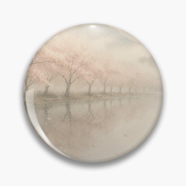 Item preview, Morning Stillness | Japandi Sakura Lake Wall Art designed and sold by SereniBloom.