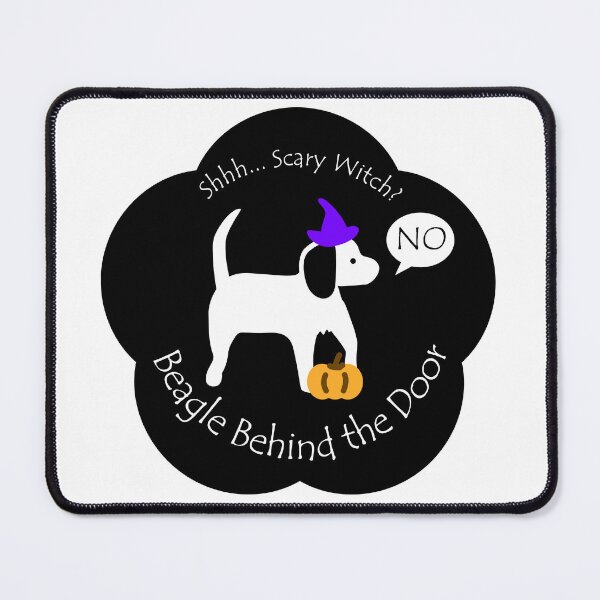 Item preview, Funny Beagle Scary Witch Behind the Door Black Base designed and sold by Na7nasColorShop.