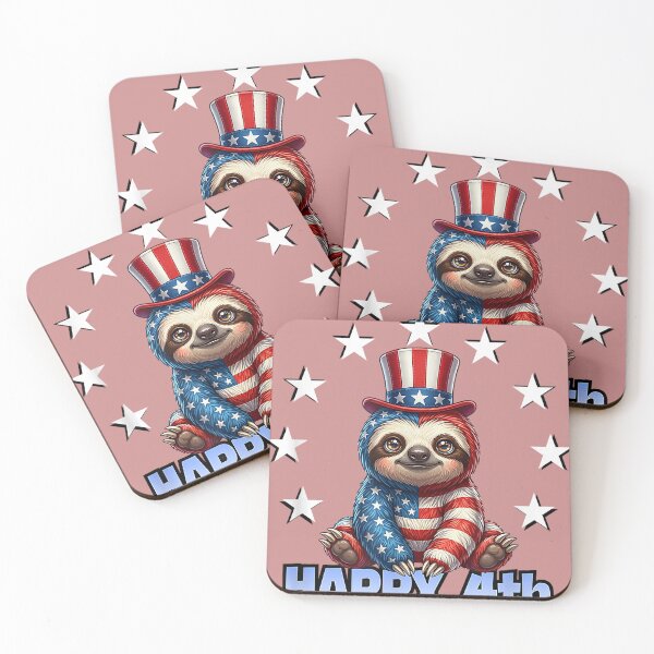 Item preview, Patriotic American Flag Sloth Happy 4th of July USA designed and sold by meilcannb.