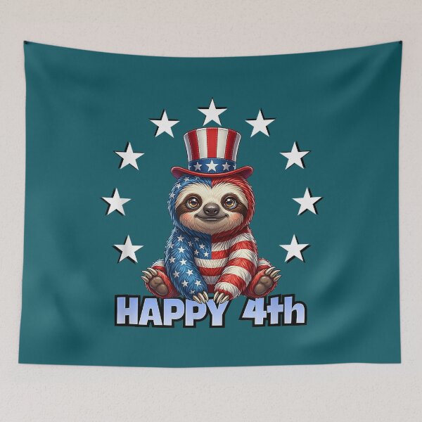 Item preview, Patriotic American Flag Sloth Happy 4th of July USA designed and sold by meilcannb.