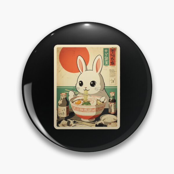 Item preview, Cute Ramen Bunny Retro Japanese Food Poster designed and sold by JordynLadukeg65.