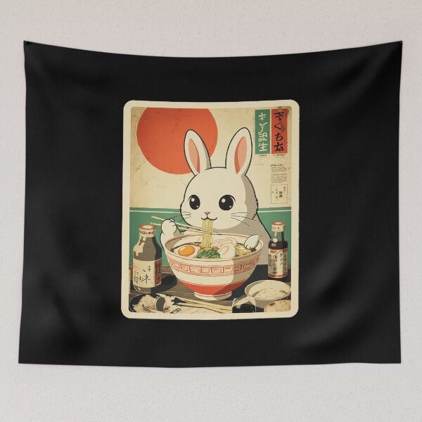 Item preview, Cute Ramen Bunny Retro Japanese Food Poster designed and sold by JordynLadukeg65.