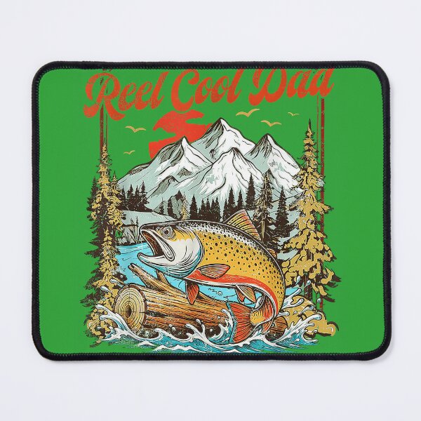 Item preview, Reel Cool Dad Trout Fishing Vintage Outdoor Art Father's Day designed and sold by melodycook.