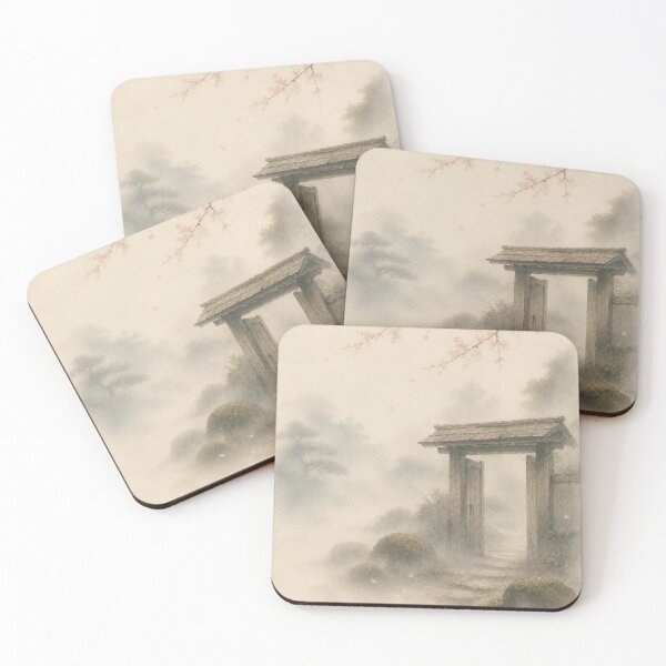 Item preview, Garden Gate in Mist | Japandi Zen Wall Art designed and sold by SereniBloom.