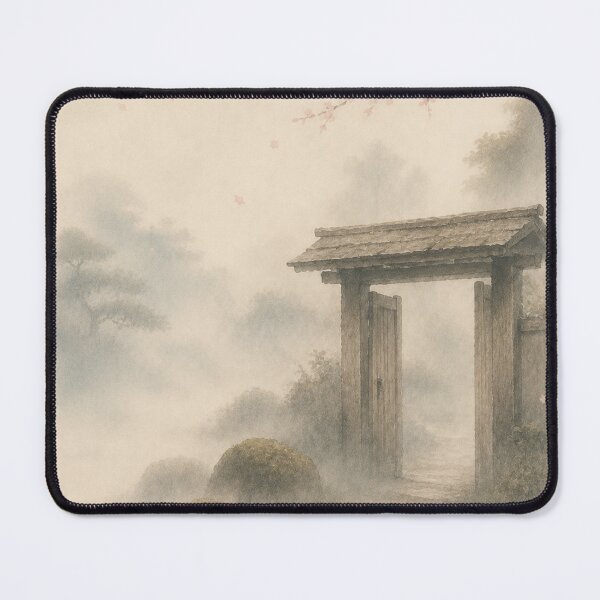 Item preview, Garden Gate in Mist | Japandi Zen Wall Art designed and sold by SereniBloom.