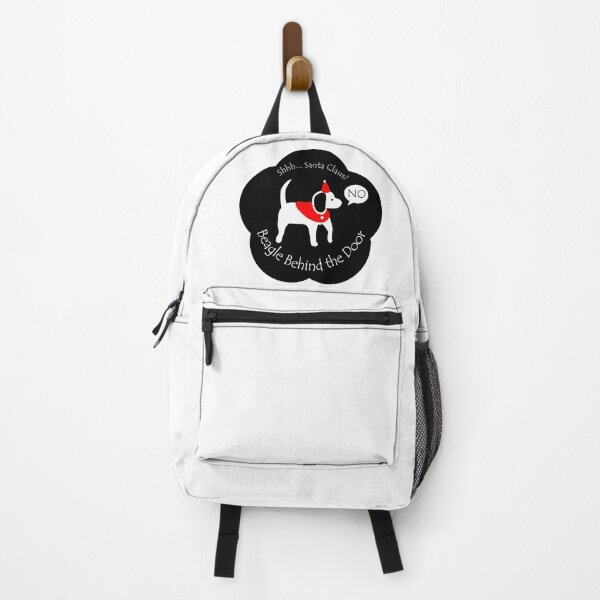 Item preview, Funny Beagle Santa Claus Behind the Door Black Base designed and sold by Na7nasColorShop.