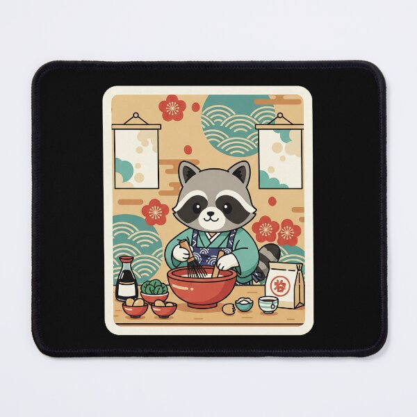 Item preview, Cute Cooking Raccoon Retro Japanese Kitchen designed and sold by JordynLadukeg65.