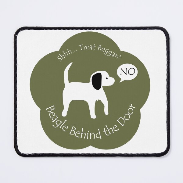 Item preview, Funny Beagle Treat Beggar Behind the Door Khaki Base designed and sold by Na7nasColorShop.