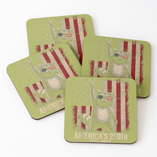 Item preview, Raccoon Rock America 250th Anniversary USA Flag 4th of July designed and sold by melodycook.