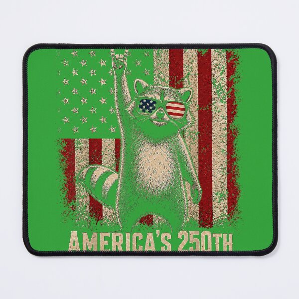 Item preview, Raccoon Rock America 250th Anniversary USA Flag 4th of July designed and sold by melodycook.