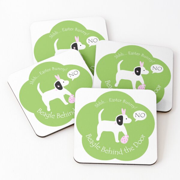 Item preview, Funny Beagle Easter Bunny Behind the Door Green Base designed and sold by Na7nasColorShop.