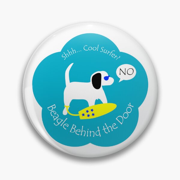 Item preview, Funny Beagle Cool Surfer Behind the Door Blue Base designed and sold by Na7nasColorShop.