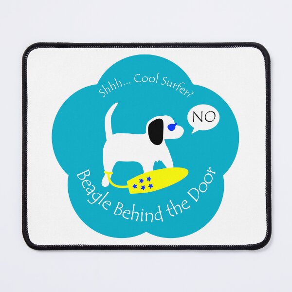 Item preview, Funny Beagle Cool Surfer Behind the Door Blue Base designed and sold by Na7nasColorShop.