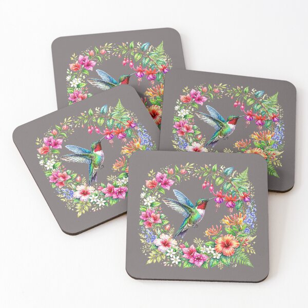 Item preview, Hovering Hummingbird in Luxury Botanical Wreath designed and sold by Ponsak.