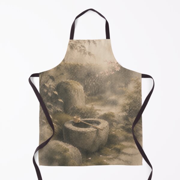 Item preview, Stone Water Basin Garden Wall Art Print designed and sold by SereniBloom.