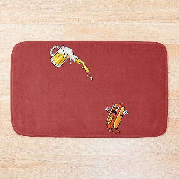 Item preview, Hotdog Beer Chug 4th of July Funny Hotdog Beer Cartoon designed and sold by melodycook.