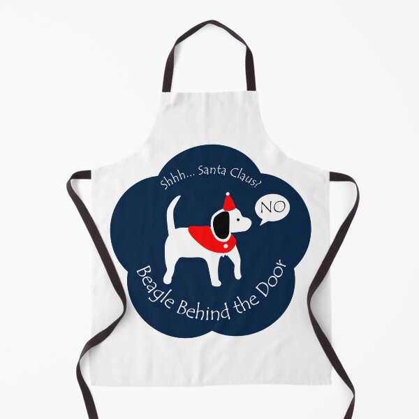 Item preview, Funny Beagle Santa Claus Behind the Door Midnight Blue Base designed and sold by Na7nasColorShop.