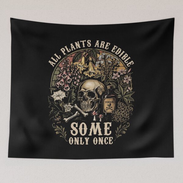 Item preview, All Plants Are Edible Some Only Once Vintage Skull designed and sold by nosu-art-pod.