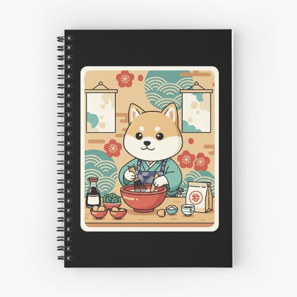 Item preview, Shiba Inu Chef Mixing Noodles in Cozy Japanese Kitchen designed and sold by JordynLadukeg65.