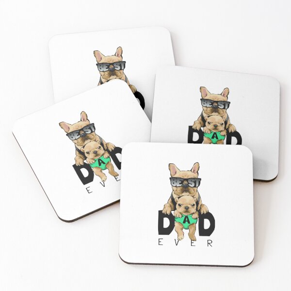 Item preview, Best Dad Ever French Bulldog Duo Art designed and sold by StranHabesre51.