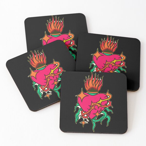 Item preview, Hot Pink and Green Neon Sacred Heart Rave Art designed and sold by Ideniquo.