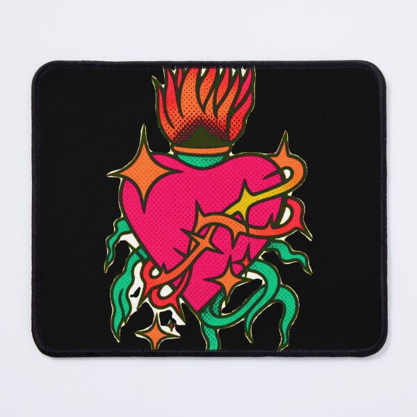 Item preview, Hot Pink and Green Neon Sacred Heart Rave Art designed and sold by Ideniquo.