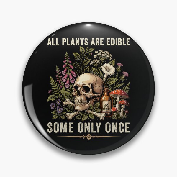 Item preview, All Plants Are Edible Some Only Once Vintage Skull designed and sold by nosu-art-pod.