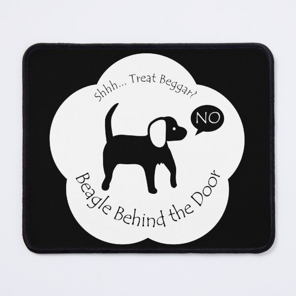 Item preview, Funny Beagle Treat Beggar Behind the Door White Base designed and sold by Na7nasColorShop.