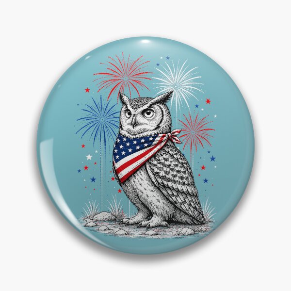 Item preview, Owl America's 250th Patriotic Fireworks Animal Lovers designed and sold by meilcannb.