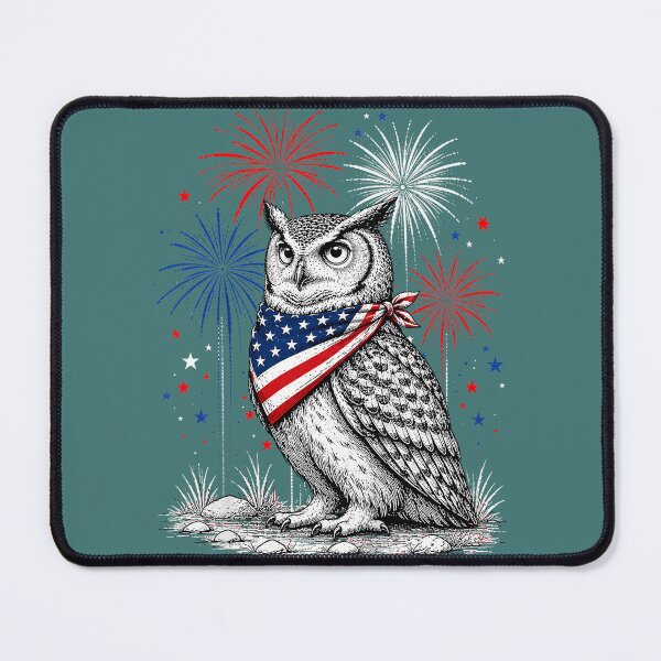 Item preview, Owl America's 250th Patriotic Fireworks Animal Lovers designed and sold by meilcannb.