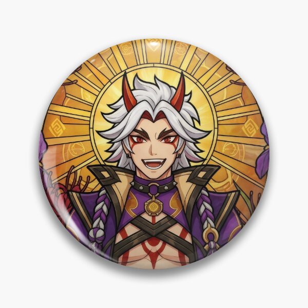 Item preview, Stained Glass Arataki Itto designed and sold by Thunderbelts.