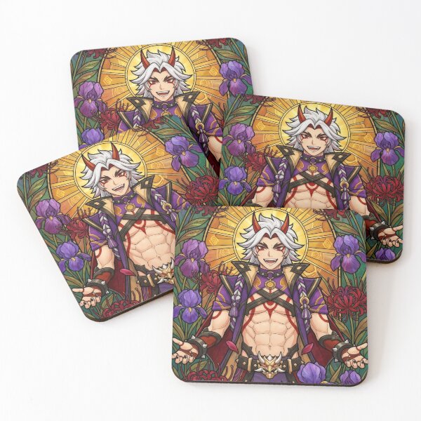Item preview, Stained Glass Arataki Itto designed and sold by Thunderbelts.