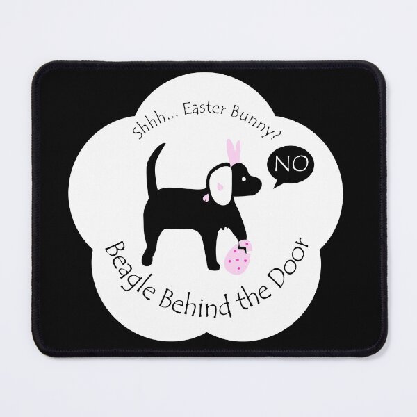 Item preview, Funny Beagle Easter Bunny Behind the Door White Base designed and sold by Na7nasColorShop.