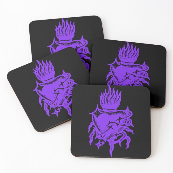 Item preview, Textured Electric Purple Sacred Heart Dark Art designed and sold by Ideniquo.