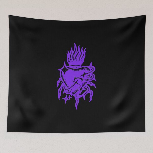 Item preview, Textured Electric Purple Sacred Heart Dark Art designed and sold by Ideniquo.