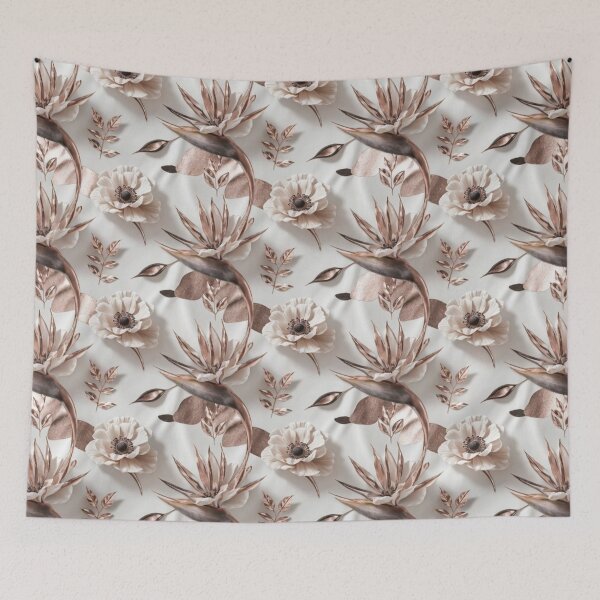 Item preview, Beige Botanical Leaf Seamless Pattern designed and sold by IntelliMindDesigns.