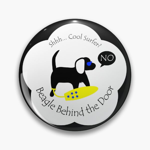 Item preview, Funny Beagle Cool Surfer Behind the Door White Base designed and sold by Na7nasColorShop.