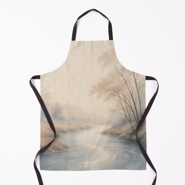 Item preview, Calm River Curve Wall Art Print – Japandi Japanese Sumi-e Poster, Misty Autumn River Landscape, Zen Minimalist Decor, Soft Flowing Water, Made by Japanese Artist in Japan designed and sold by SereniBloom.