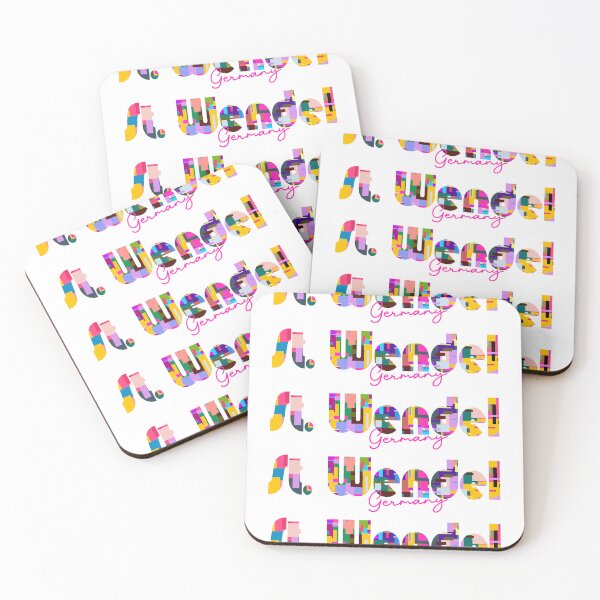 Item preview, St. Wendel, Germany, Vibrant Abstract City Typography Art designed and sold by Wanderful-roads.