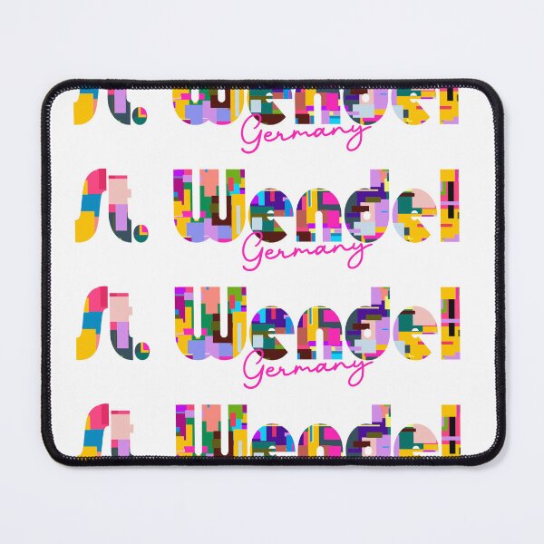 Item preview, St. Wendel, Germany, Vibrant Abstract City Typography Art designed and sold by Wanderful-roads.