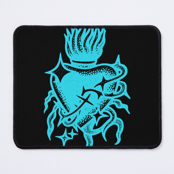 Item preview, Textured Cyan Blue Sacred Heart Cyber Art designed and sold by Ideniquo.