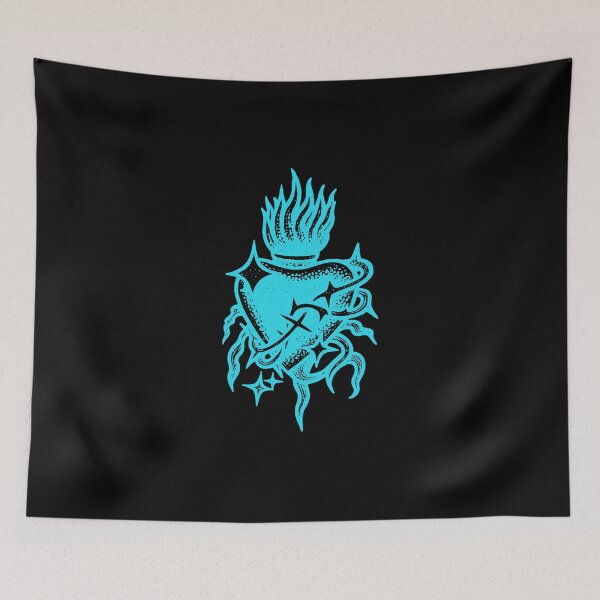 Item preview, Textured Cyan Blue Sacred Heart Cyber Art designed and sold by Ideniquo.