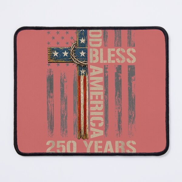 Item preview, God Bless America Christian Cross Flag 250 Years 1776 2026 designed and sold by miuukiuu.