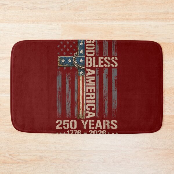 Item preview, God Bless America Christian Cross Flag 250 Years 1776 2026 designed and sold by miuukiuu.