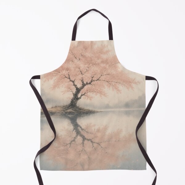 Item preview, Cherry Tree Reflection Lake Wall Art Print – Japandi Japanese Sumi-e Poster, Full Blooming Sakura Mirror, Zen Minimalist Decor, Serene Water Landscape, Made by Japanese Artist in Japan designed and sold by SereniBloom.