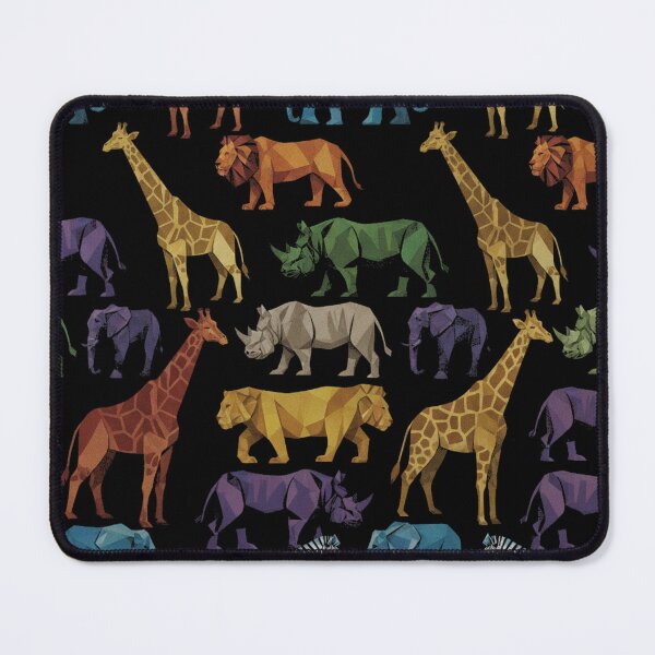 Item preview, Geometric Wild Animals Elephant Lion Pattern designed and sold by Avery Lane Studios.